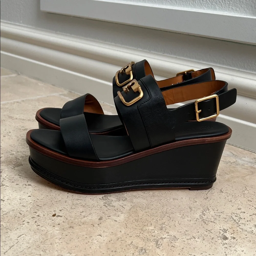 Tory Burch Selby 80mm Platform Wedge Sandals - Picture 2 of 9